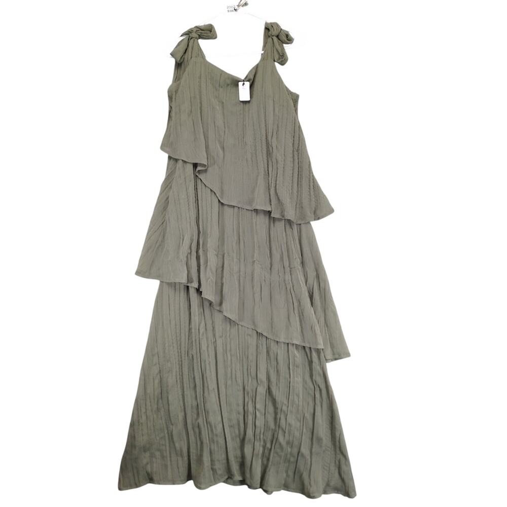 NWT Accent Prone Chiffon Asymmetrical Tiered Layered‎ Maxi Dress M Fairy Grunge